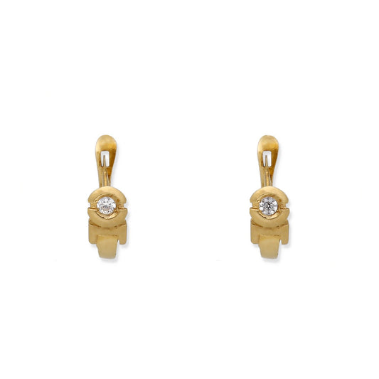 Pendientes Tunsak en Oro de 18K con Circonita Central