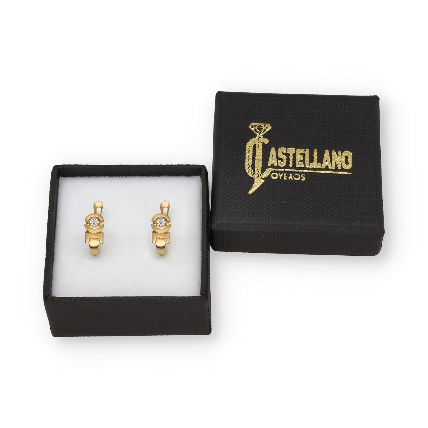 Pendientes Tunsak en Oro de 18K con Circonita Central