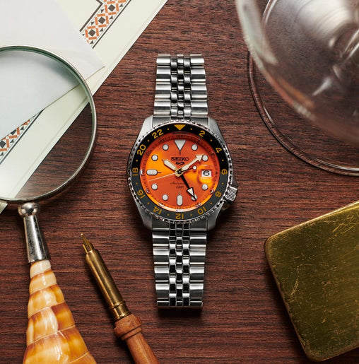 Reloj Seiko 5 Sports Style GMT Naranja SSK005K1