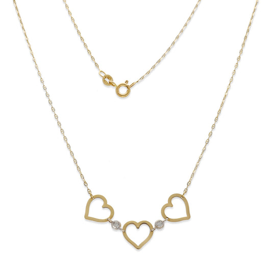 Collar Lavigne con Corazones en Oro 18k y Diamantes