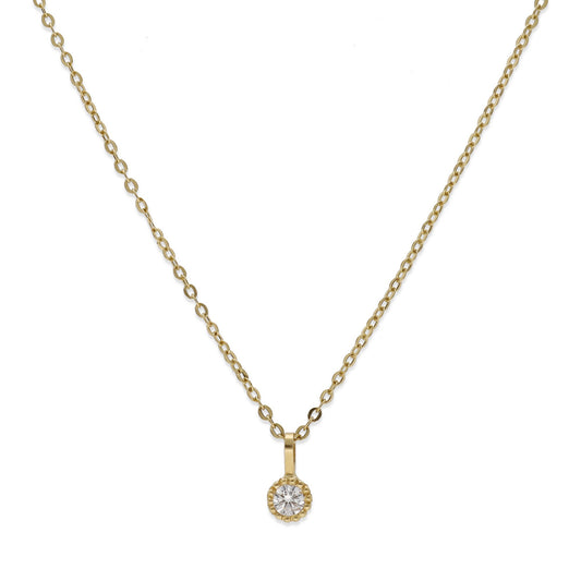 Collar con Colgante Milán en Oro 18K con Diamante Central