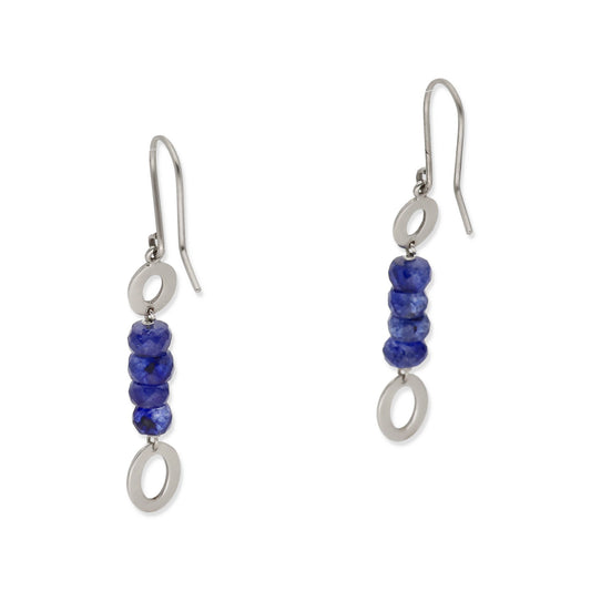 Pendientes Elora de Oro Blanco 18k y Tanzanitas