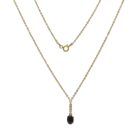 Collar con Colgante en Oro 18k con Diamantes y Zafiro Modelo Rosemarie