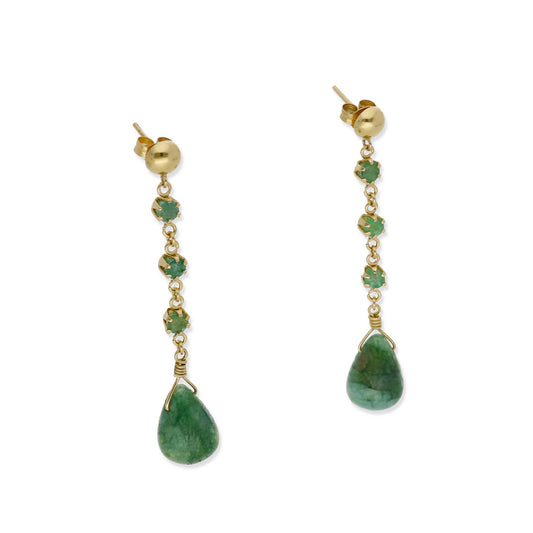 Pendientes de Oro con Esmeraldas