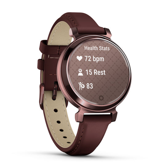 Reloj Garmin Lily 2 Classic Bronce Oscuro con Correa de Cuero Morada 010-02839-03
