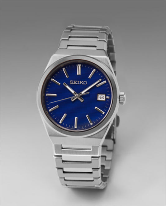 Reloj Seiko Neo Classic 3 Agujas C. Zafiro Azul SUR555P1