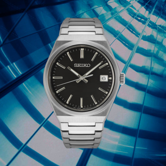 Reloj Seiko Neo Classic 3 Agujas C. Zafiro Negro SUR557P1