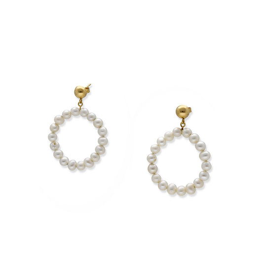 Aros de Perlas Akoya y Oro 18k Modelo Gretel