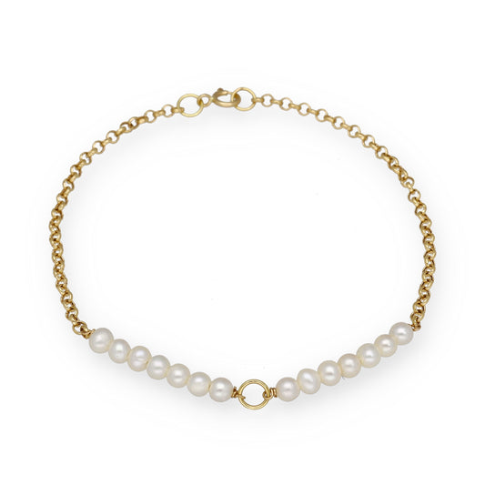 Pulsera Oro 18k con Perla Freshwaters Modelo Kai Especial Comunión
