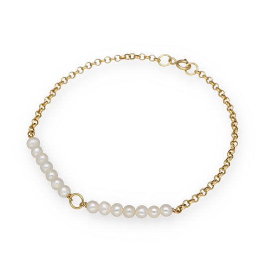 Pulsera Oro 18k con Perla Freshwaters Modelo Kai Especial Comunión