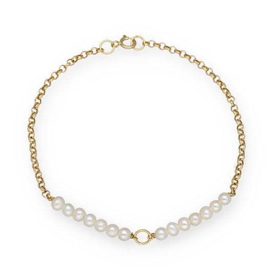 Pulsera Oro 18k con Perla Freshwaters Modelo Kai Especial Comunión