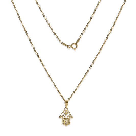 Collar con Colgante Hasma  Mano Fátima Oro 18K