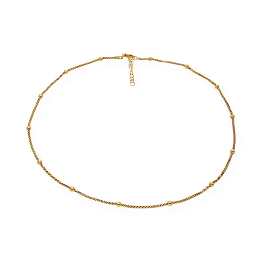 Gargantilla de Bolitas en Plata de Ley 925 Bañada en Oro 18K