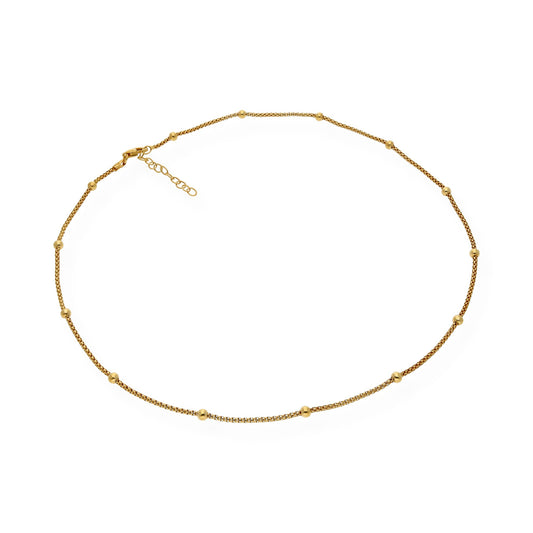 Gargantilla de Bolitas en Plata de Ley 925 Bañada en Oro 18K