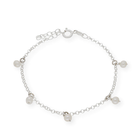 Pulsera de Perlas de Agua Dulce en Plata de Ley 925