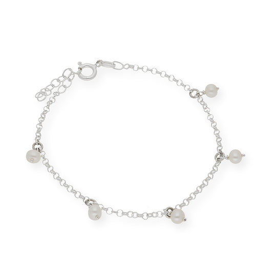 Pulsera de Perlas de Agua Dulce en Plata de Ley 925