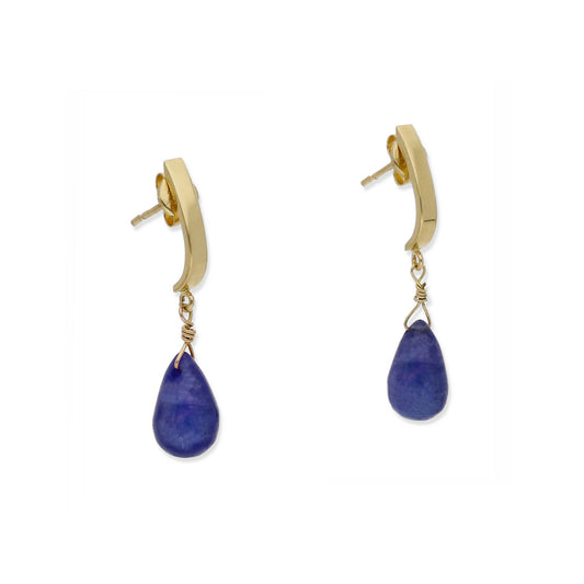 Pendientes Katia en Oro Amarillo 18K con Zafiros