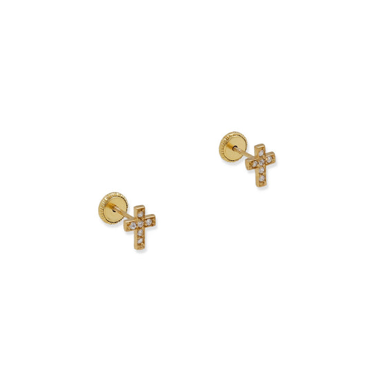 Pendientes Celeste en Oro Amarillo 18 K con Ciconitas