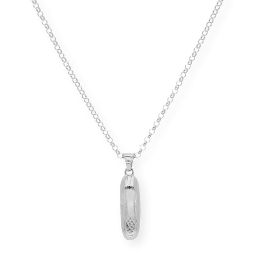 Collar con Colgante Zapatilla de Ballet en Plata de Ley 925