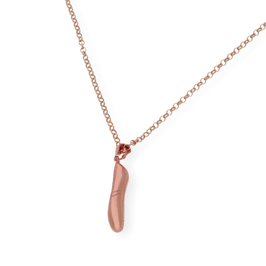 Collar con Colgante Zapatilla de Ballet en Plata de Ley 925 Bañada en Oro Rosa 18K