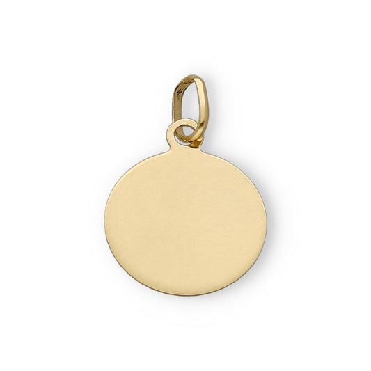 Medalla Virgen Niña María 1ª Comunión Redonda Diamantada 18k