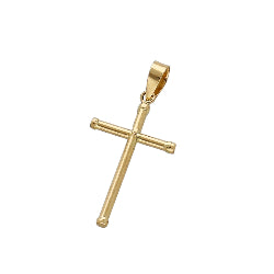 Cruz de Tubo con Remaches Mod Inri Pequeña en Oro 18K