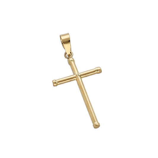 Cruz de Tubo con Remaches Mod Inri Pequeña en Oro 18K