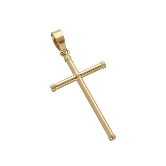 Cruz de Tubo con Remaches Mod Inri Mediana en Oro 18K