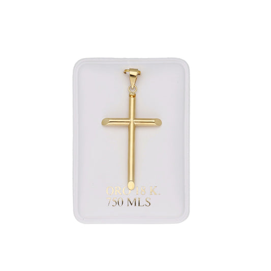 Cruz Lisa Mod Ortodoxa mediana en Oro 18k