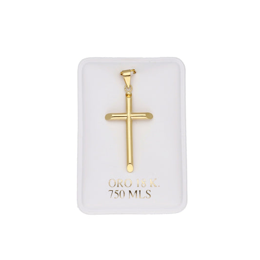 Cruz Lisa Mod Ortodoxa Pequeña en Oro 18k