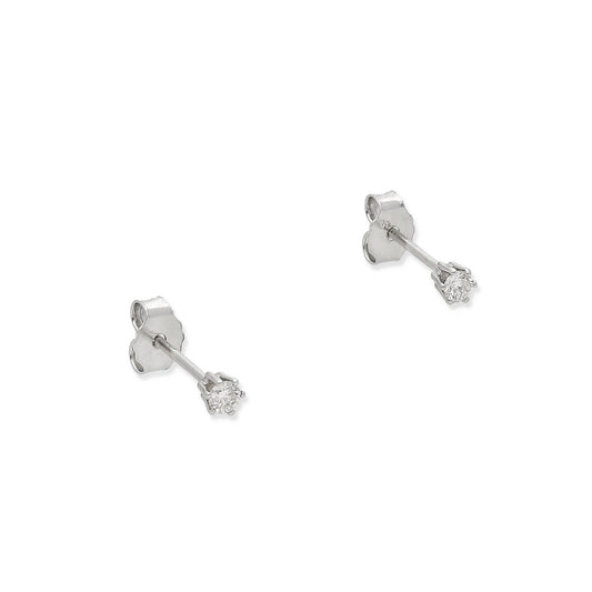 Pendientes Luz en Oro Blanco 18K con Diamante en Garra
