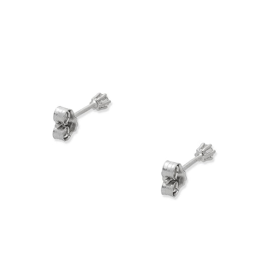 Pendientes Luz en Oro Blanco 18K con Diamante en Garra