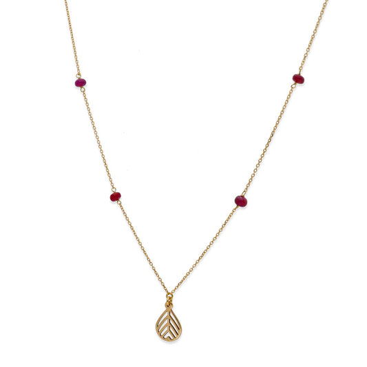 Gargantilla Gota con Rubíes en Oro de Ley 18K