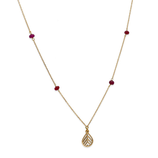 Gargantilla Gota con Rubíes en Oro de Ley 18K