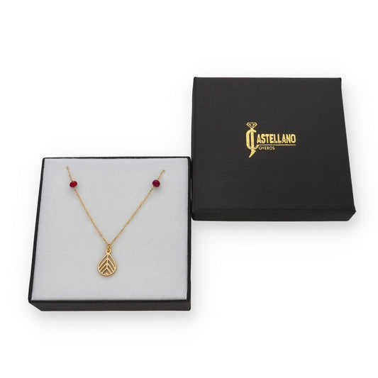 Gargantilla Gota con Rubíes en Oro de Ley 18K