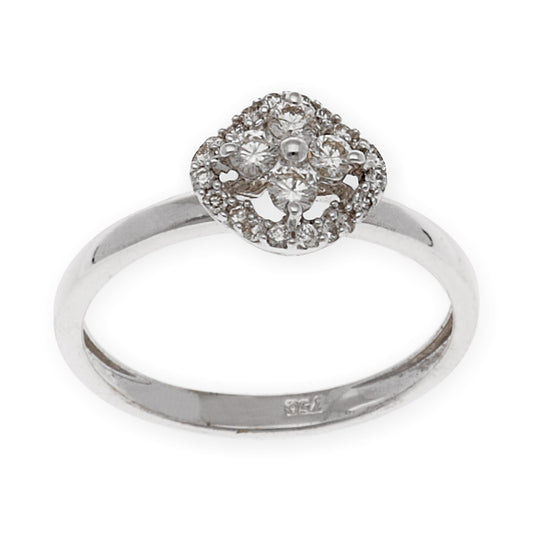 Anillo Blanca de Compromiso en Oro Blanco 18k con Diamantes