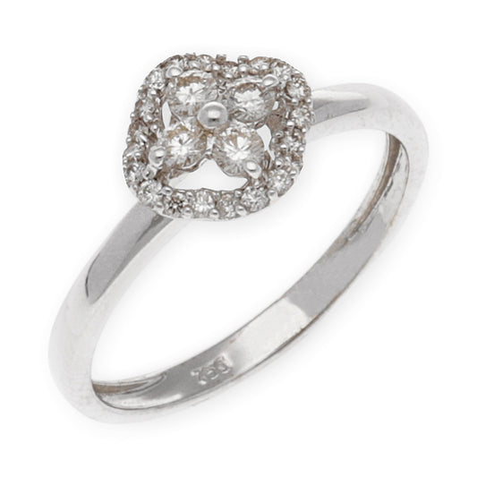 Anillo Blanca de Compromiso en Oro Blanco 18k con Diamantes