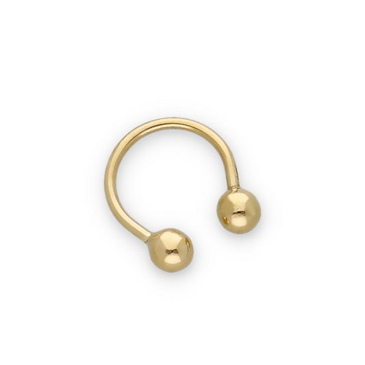 Piercing Circular 9.90mm en Oro de Ley 18k de Doble Bola