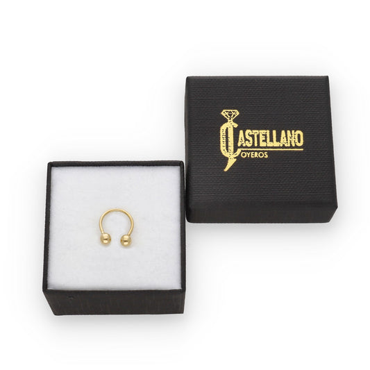Piercing Circular 9.90mm en Oro de Ley 18k de Doble Bola