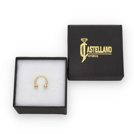 Piercing Circular 10.40mm en Oro de Ley 18k de Doble Bola
