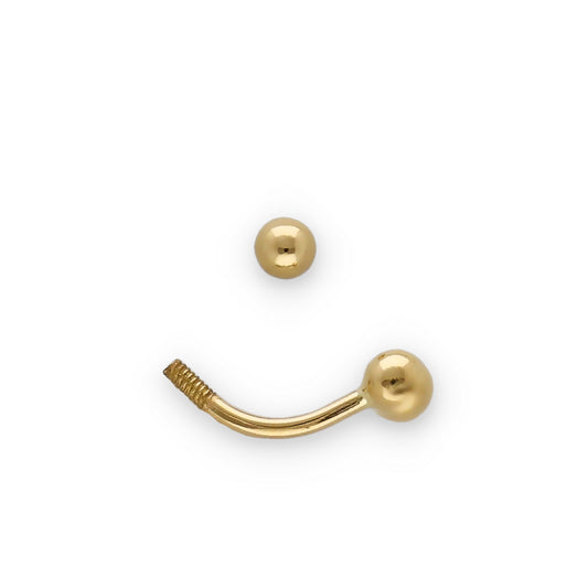Piercing de Ceja en Oro de Ley 18k de Doble Bola