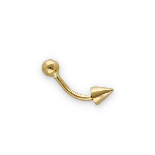 Piercing de Ceja en Oro de Ley 18k de Cono y Bola