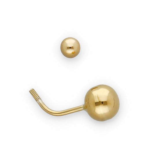 Piercing de Ombligo en Oro de Ley 18K Bola 8.20mm