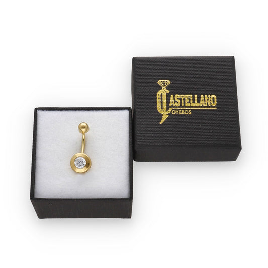 Piercing de Ombligo en Oro de Ley 18K con Circonita 8.30mm