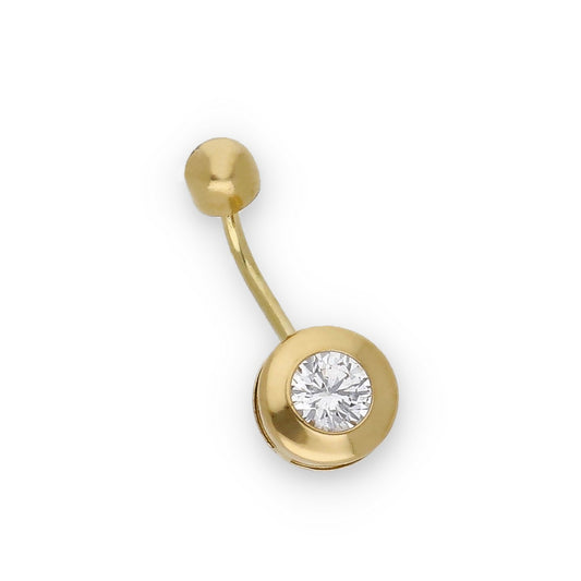 Piercing de Ombligo en Oro de Ley 18K con Circonita 8.30mm