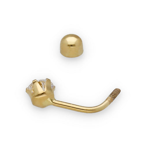 Piercing de Ombligo en Oro de Ley 18K con Circonita en Garra 5.60mm