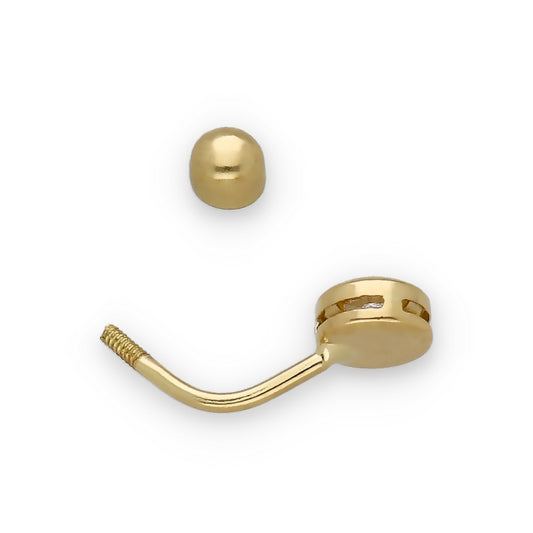 Piercing de Ombligo en Oro de Ley 18K con Circonita 6.60mm
