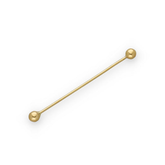 Piercing Barbell Industrial en Oro de Ley 18K