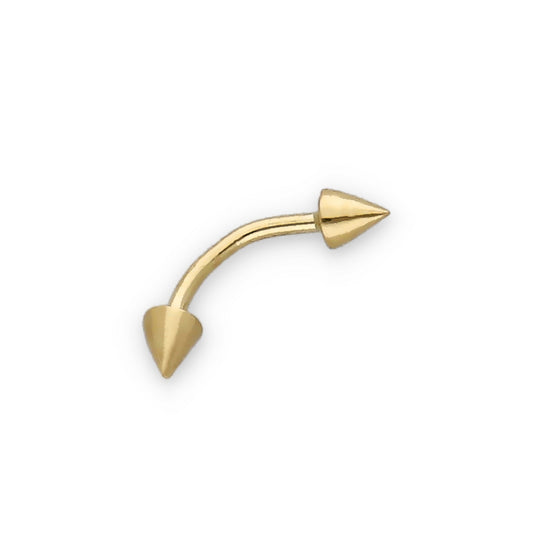 Piercing de Ceja en Oro de Ley 18k de Doble Cono