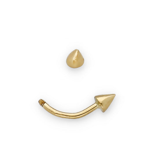 Piercing de Ceja en Oro de Ley 18k de Doble Cono